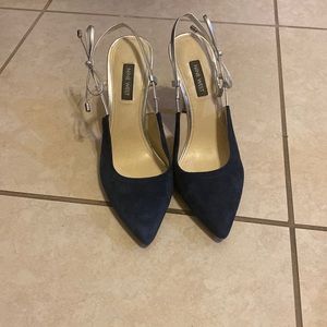 Nine West- Blue/Silver Heels